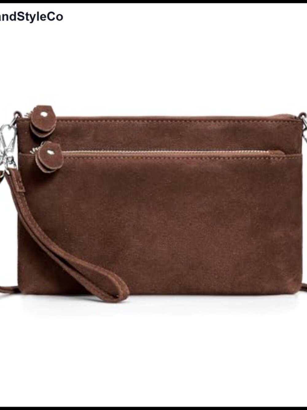 Genuine Leather Wristlet Clutch Crossbody Wallet RFID Blocking Purse